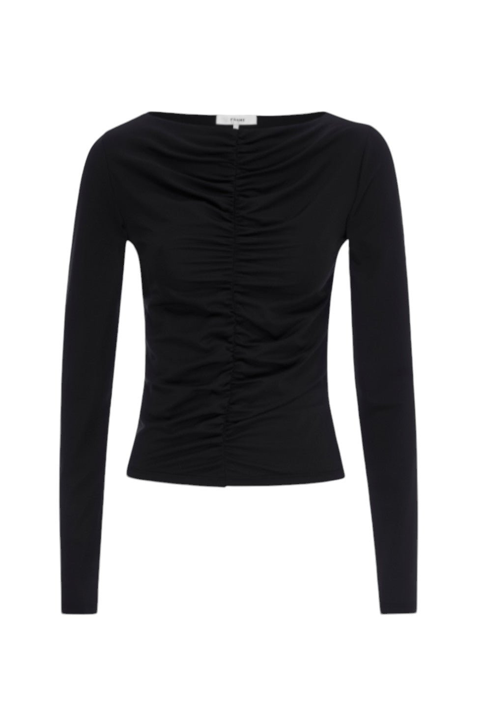 Ruched Long Sleeve Top - Black