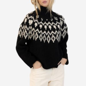 AggieFair Isle Crewneck Pullover - Black/White