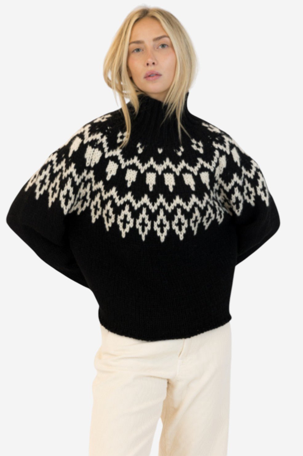AggieFair Isle Crewneck Pullover - Black/White - Image 2