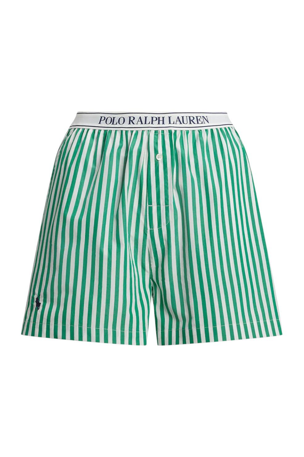Stripe Sleep Boxer With Logo - Vine Green