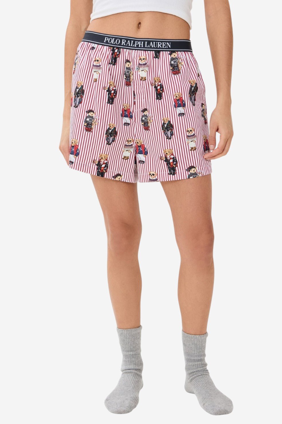 Polo Bear Sleep Boxer - Iconic Bear Snowfall Red - Image 5