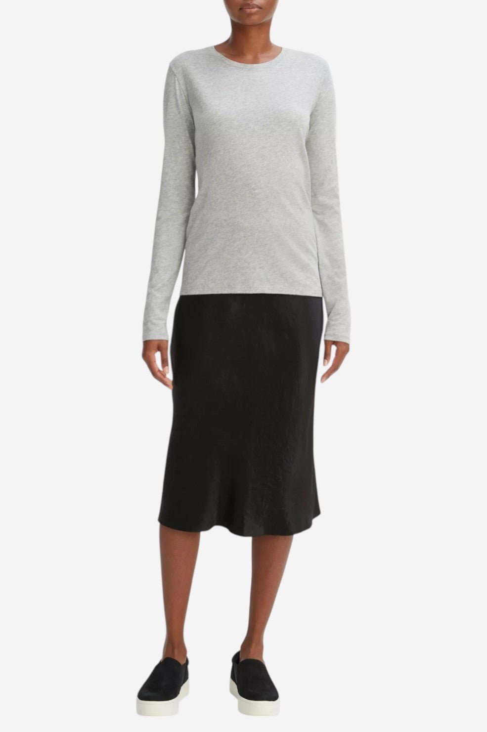 Essential Long Sleeve Crew Neck T-Shirt - Heather Grey