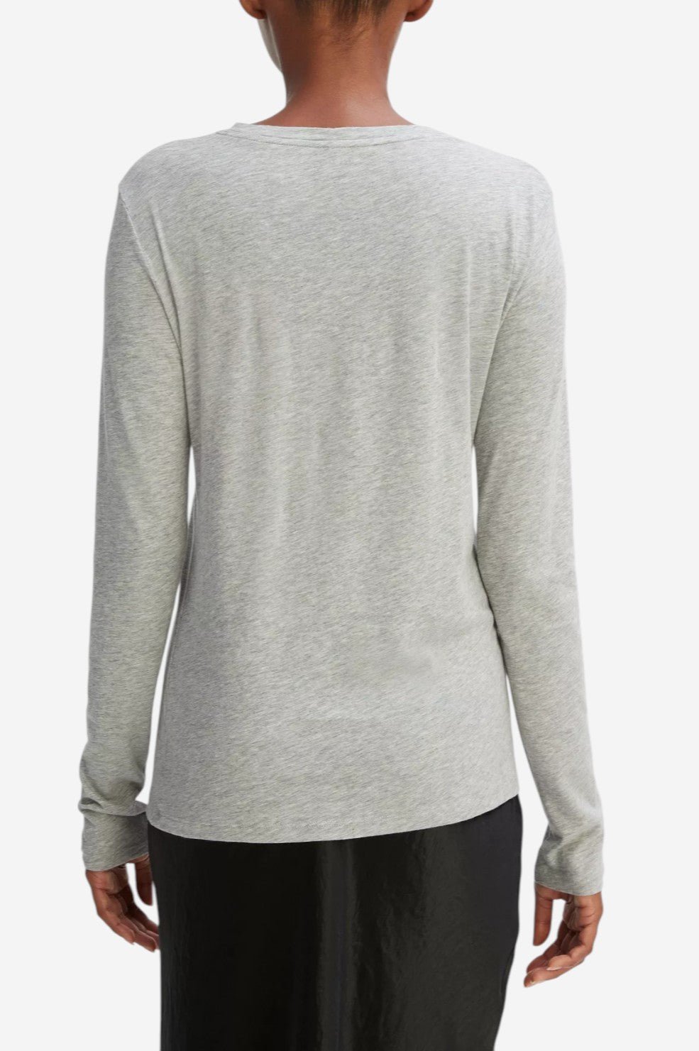 Essential Long Sleeve Crew Neck T-Shirt - Heather Grey - Image 4