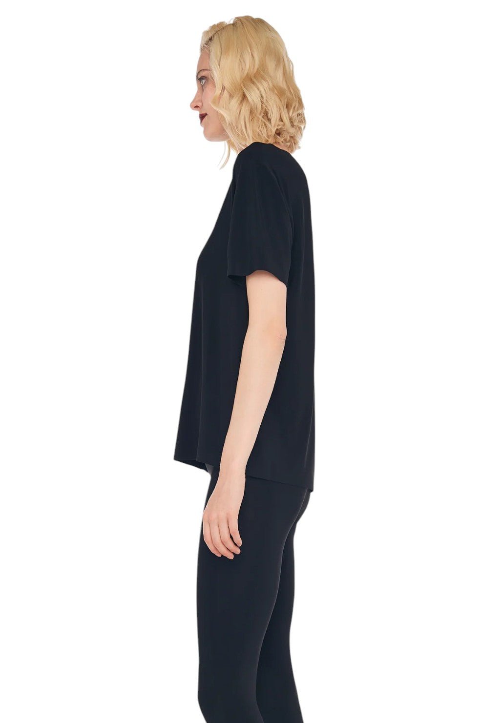 Short Sleeve Boxy Top - Black - Image 2