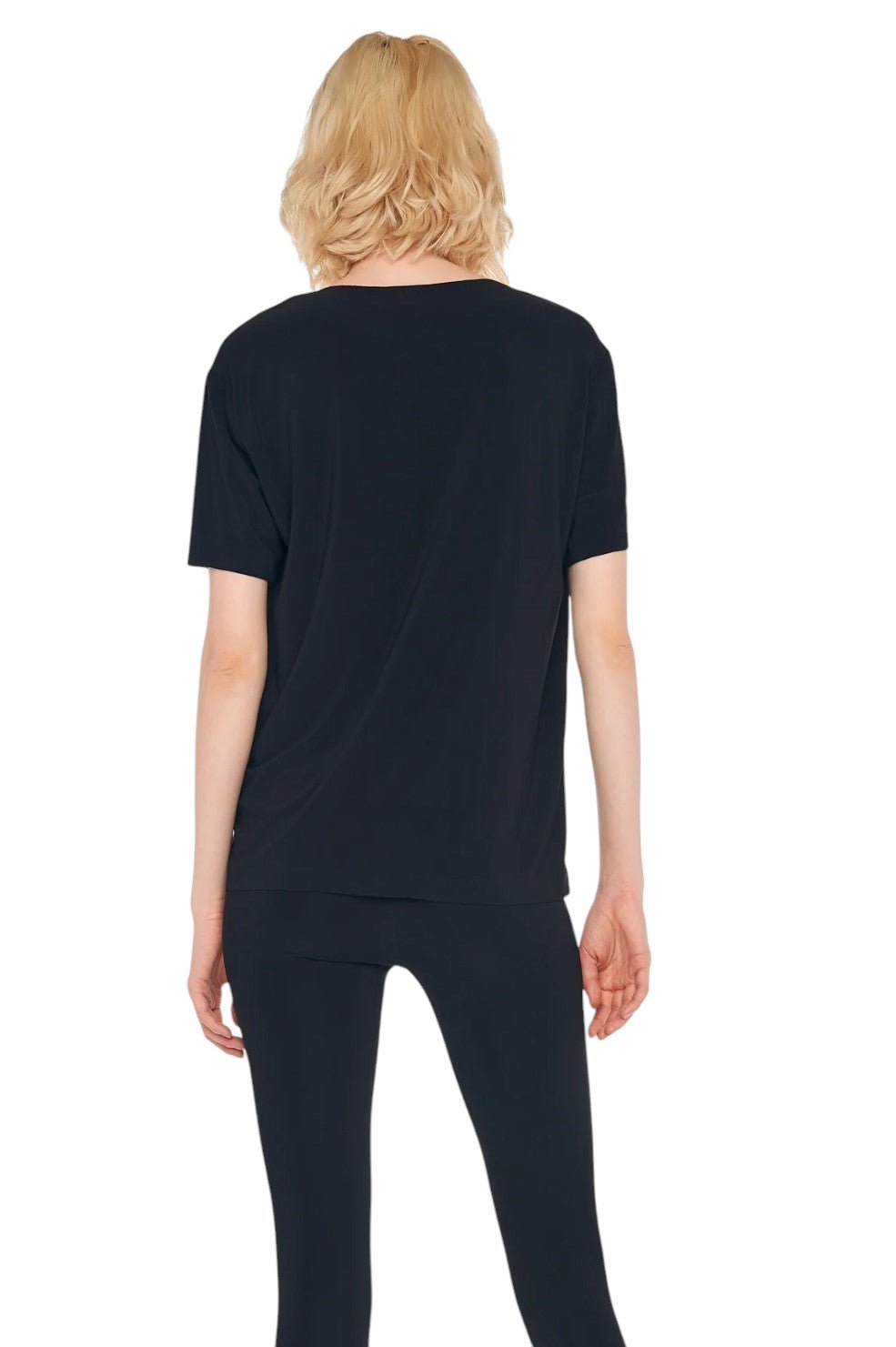 Short Sleeve Boxy Top - Black - Image 3