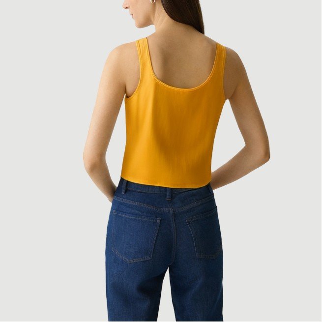 Women's solid color square neck vest - Image 6