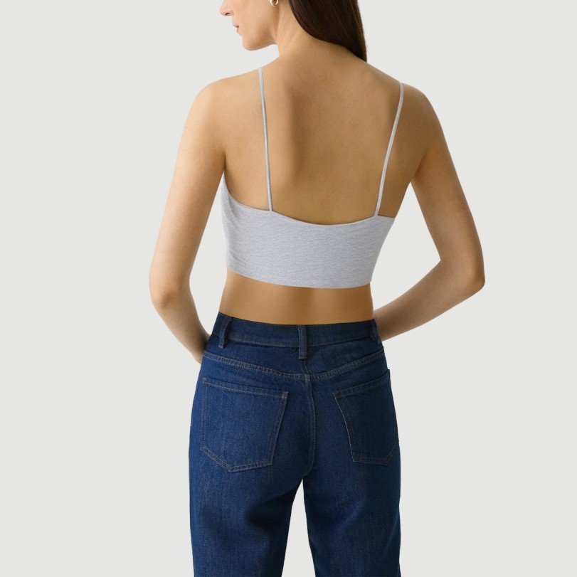 Plus Size Grey Sleeveless Cropped Camisole - Image 5