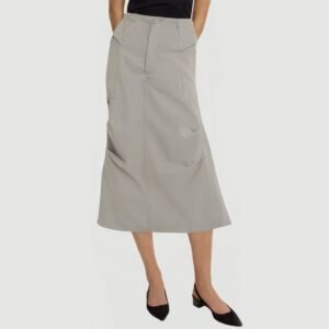 Women's long skirt with zipper side pockets