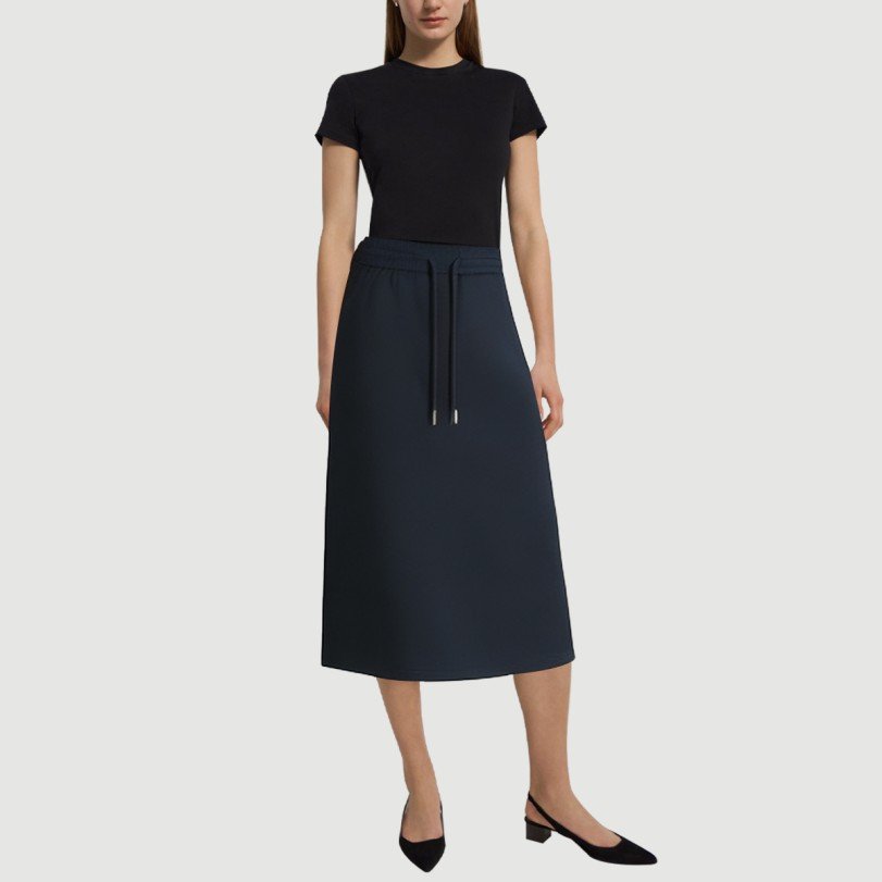 Drawstring casual skirt with side slits and side pockets - Image 5
