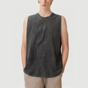 Ribbed Crew Neck Workout Tank Top