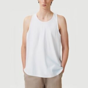 Straight Rib Crew Neck Fitness Tank Top