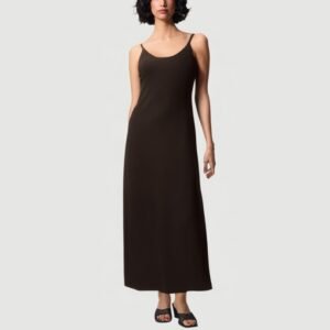 Retro backless round neck suspender dress